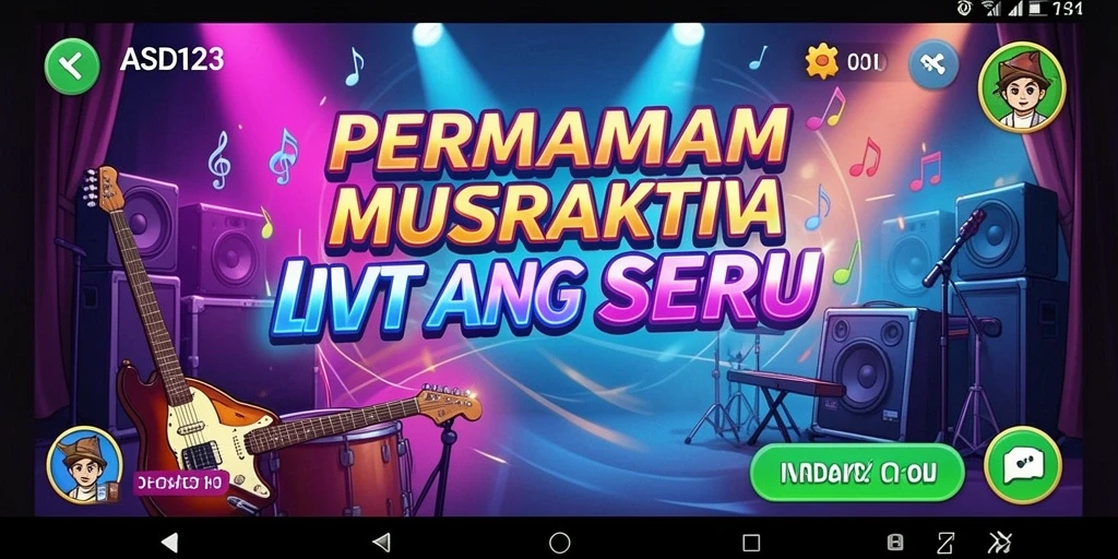 Screenshot gameplay <strong>ASD123</strong> menunjukkan pemain bernyanyi dengan antusias.
