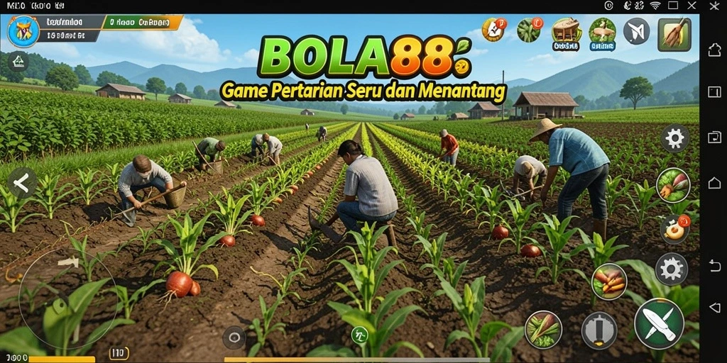 Tampilan menarik dari gameplay BOLA88 dengan aktivitas bertani.