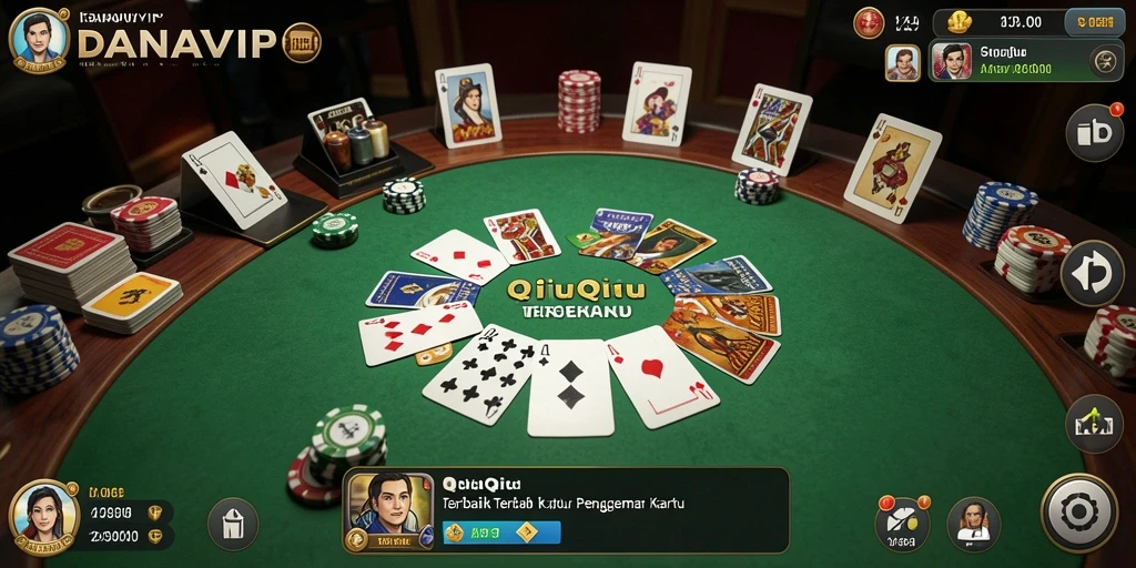 Gameplay seru DANAVIP dengan kartu dan pemain lainnya.