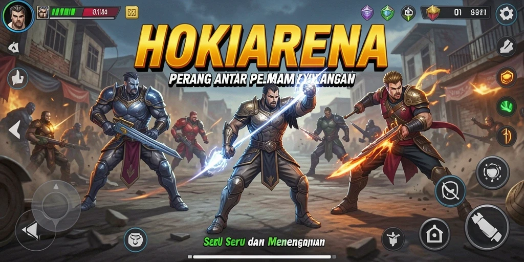 Tampilan aksi seru dalam gameplay HOKIARENA.