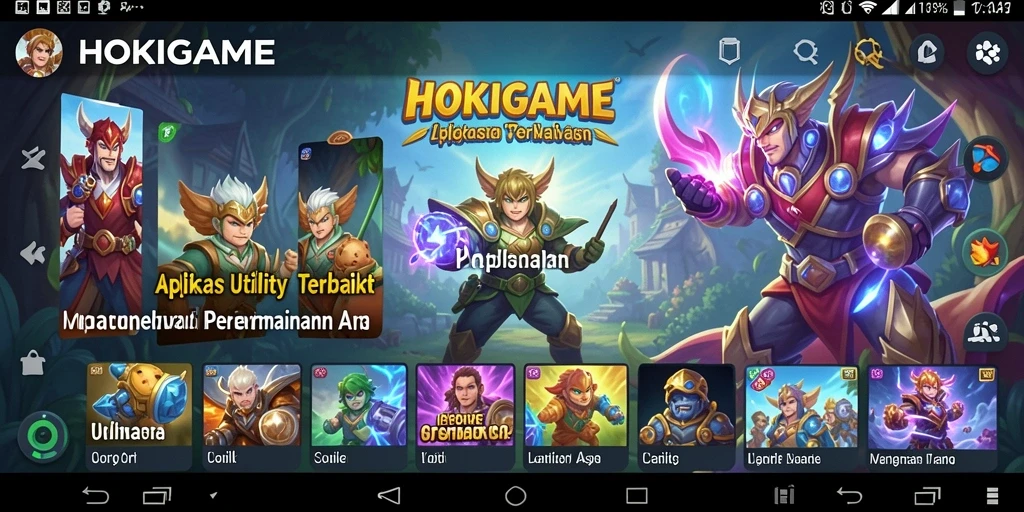 Screenshot HOKIGAME menampilkan tampilan interface aplikasi Utility yang ramah pengguna.