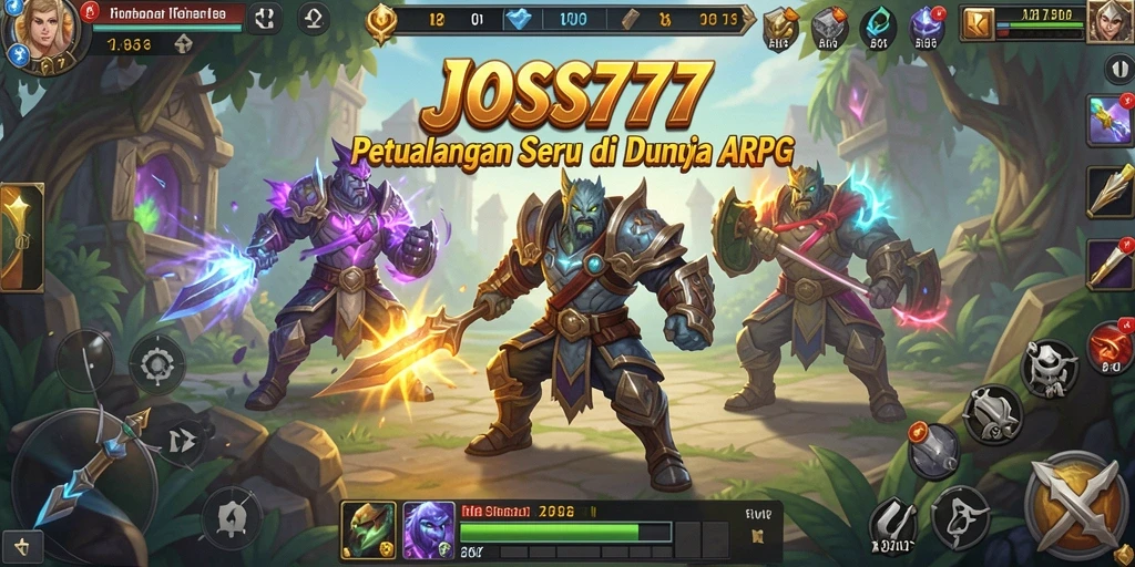 Tampilan permainan <strong>JOSS777</strong> yang epik dengan aksi ARPG dinamis.