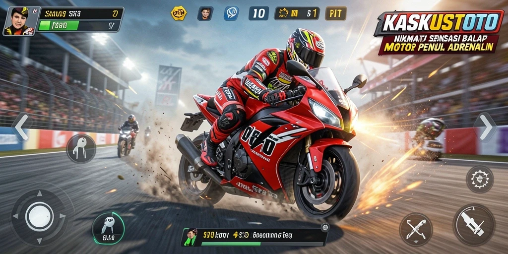 Gameplay seru KASKUSTOTO dengan balapan motor yang mendebarkan.