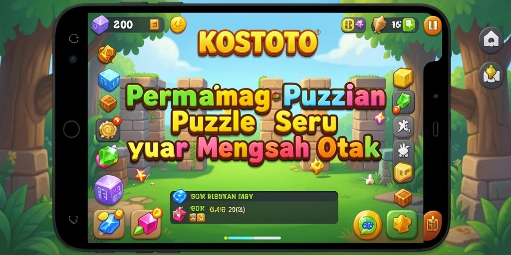 Screenshot gameplay KOSTOTO menampilkan pilihan Puzzle menarik.
