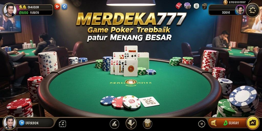 Screenshot gameplay MERDEKA777 menampilkan aksi seru permainan Poker.