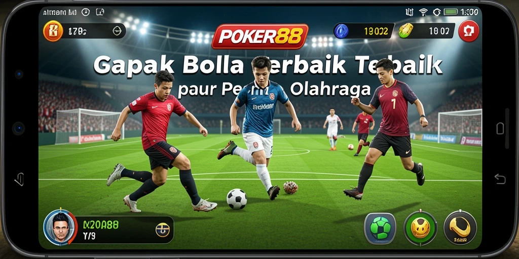 Tangkapan layar POKER88 menampilkan aksi seru dalam pertandingan sepak bola.