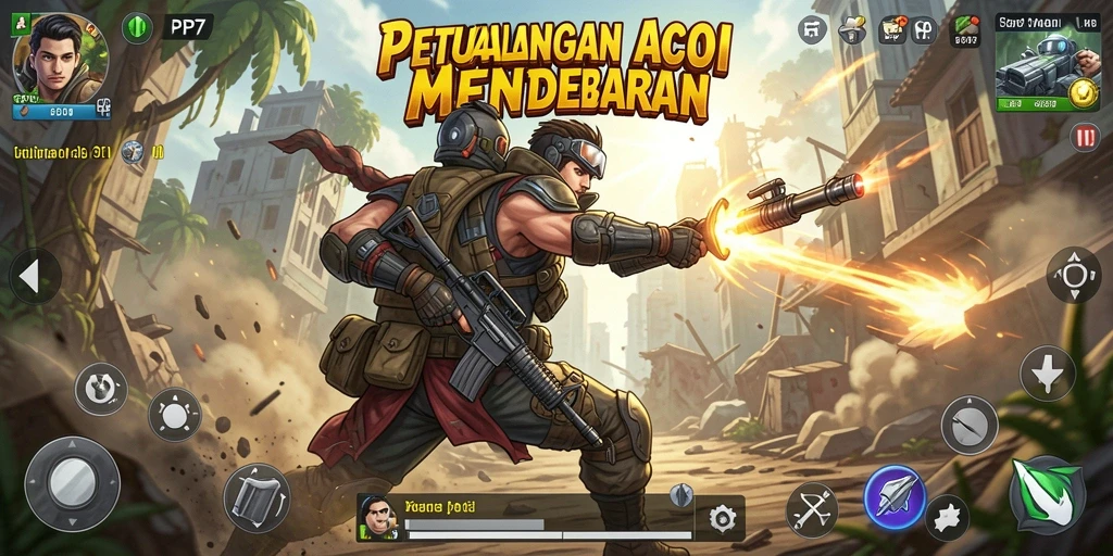 Tangkapan layar utama PP7 yang menunjukkan aksi seru gameplay.