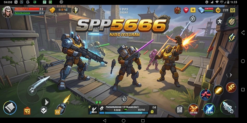 Screenshot gameplay SP666 menampilkan pertempuran strategi yang intens dan mendebarkan.