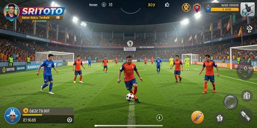 Tampilan gameplay <strong>SRITOTO</strong> yang mengasyikkan dan penuh aksi sepak bola.
