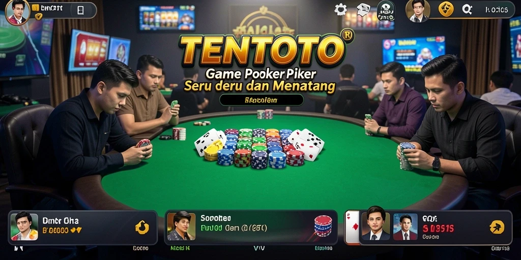 Screenshot gameplay TENTOTO yang menampilkan aksi seru permainan Poker.