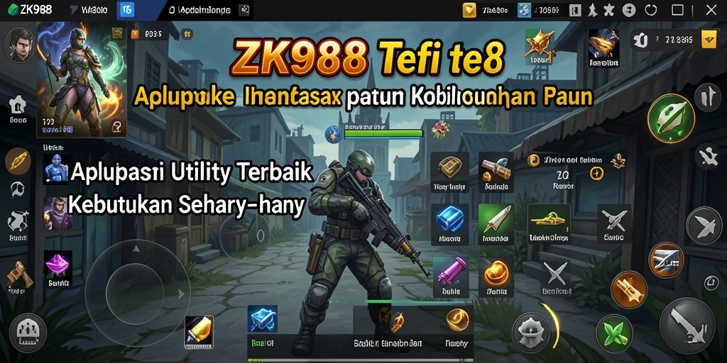 Tampilan antarmuka ZK988 dengan berbagai fitur utility yang menarik.